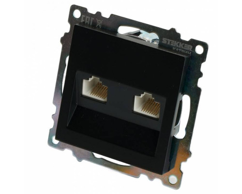 Розетка двойная Ethernet RJ-45 без рамки Stekker Катрин 50007