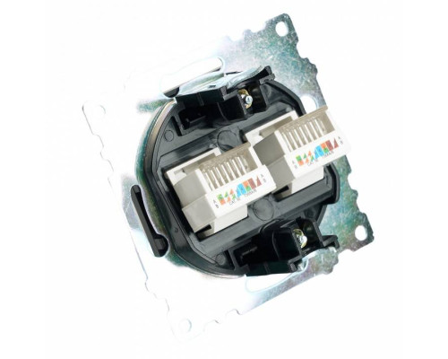 Розетка двойная Ethernet RJ-45 без рамки Stekker Катрин 50007