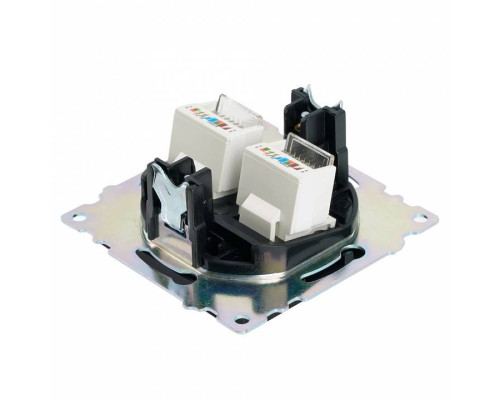 Розетка двойная Ethernet RJ-45 без рамки Stekker Катрин 50007