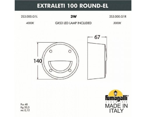 Накладной светильник Fumagalli Leti 2S3.000.000.WYG1L