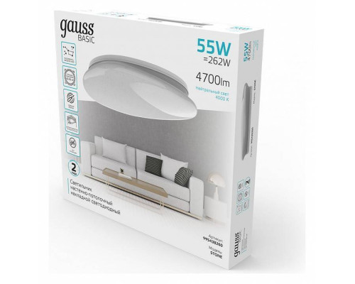 Накладной светильник Gauss Basic Space Stone 60 Вт 4000K 995438260