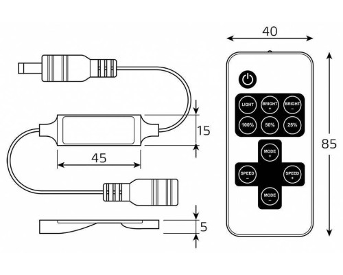 Диммер Gauss Basic для LED ленты 12В 72Вт BT600