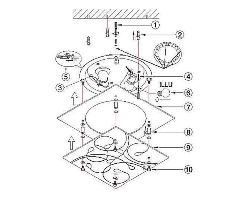 Светильник настенный накладной Globo Ayana 40412-2