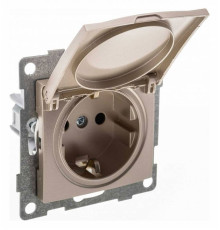 Розетка с заземлением и со шторкой, без рамки с крышкой Gusi Electric BRAVO С10Р91-027