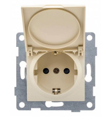 Розетка с заземлением и со шторкой, без рамки с крышкой Gusi Electric UGRA С11Р91-003
