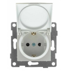 Розетка с заземлением и со шторкой, без рамки с крышкой Gusi Electric UGRA С11Р91-028
