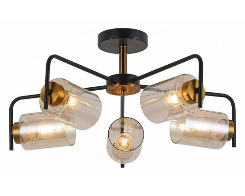 Люстра на штанге ILLUMICO  IL8248-5COU-79 BK GD