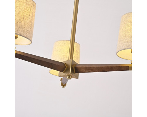 Люстра на штанге Imperiumloft Jorgenson Beige/Dark wood STAVRA01