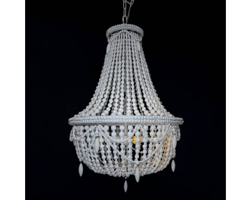 Подвесная люстра Imperiumloft Rh Anselme White Wood Large Chandelier 40.1934-0