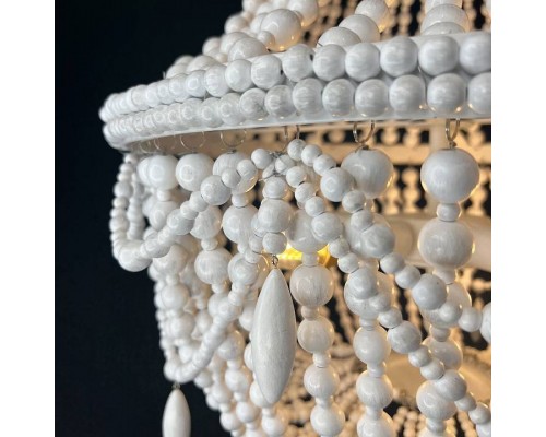 Подвесная люстра Imperiumloft Rh Anselme White Wood Large Chandelier 40.1934-0