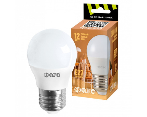 Лампа светодиодная Jazzway  E27 12Вт 3000K FLL- G45 12w E27 3000K