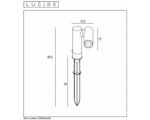 Наземный низкий светильник Lucide Tatum 27894/05/29