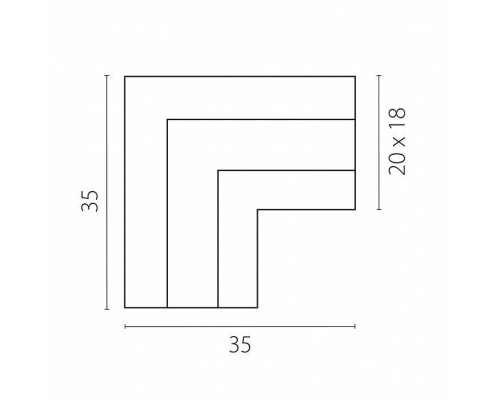 Соединитель угловой L-образный для треков накладных Lightstar Linea 506447
