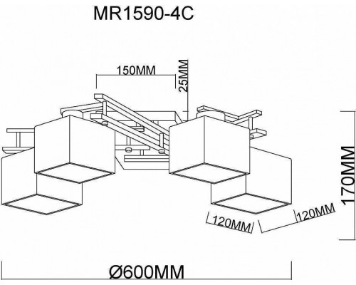 Потолочная люстра MyFar Bona MR1590-4C