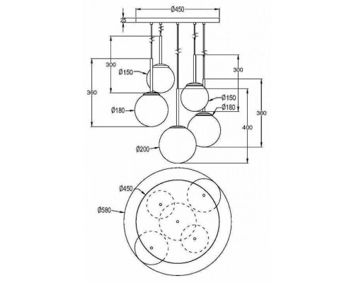 Подвесной светильник Maytoni Basic form MOD321PL-05G1