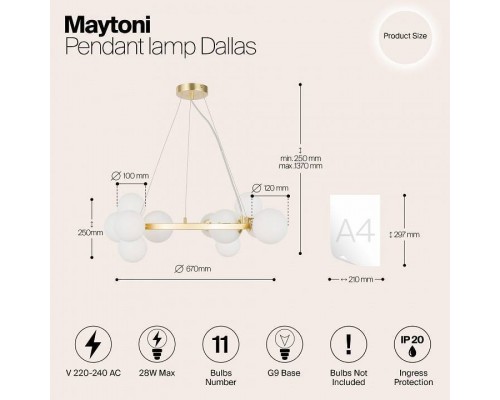 Подвесная люстра Maytoni Dallas MOD545PL-11BS