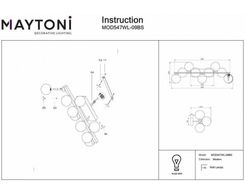 Бра Maytoni Dallas MOD547WL-09BS