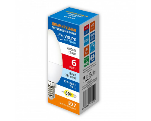 Лампа светодиодная Uniel OPTIMA DIM E14 6Вт 4000K UL-00009226