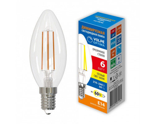 Лампа светодиодная Uniel OPTIMA DIM E14 6Вт 3000K UL-00009241