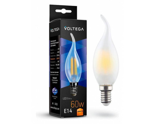 Лампа светодиодная Voltega Candel wind matt 6W 7025