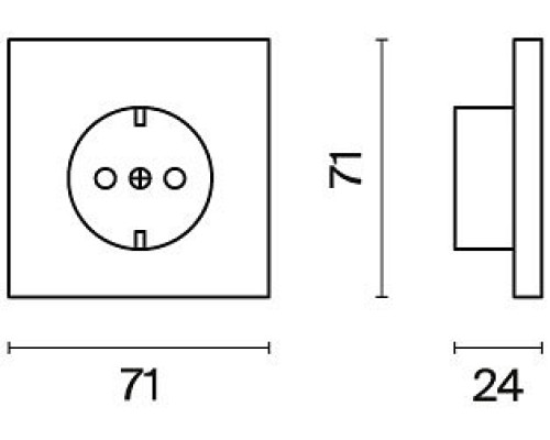 Накладка для розетки с заземлением и со шторками Voltum S70 VLS000708