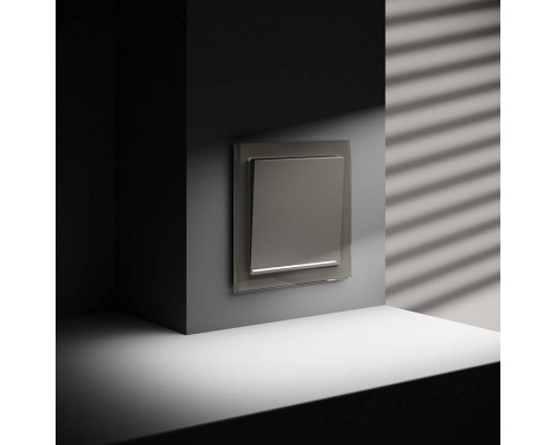 Выключатель одноклавишный с подсветкой без рамки Voltum S70 VLS010204