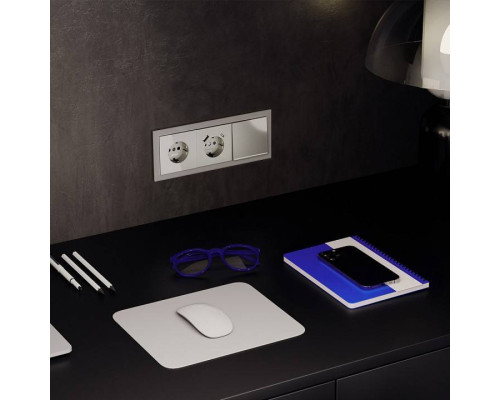 Выключатель одноклавишный с подсветкой без рамки Voltum S70 VLS010204