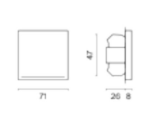 Выключатель одноклавишный с подсветкой без рамки Voltum S70 VLS010204