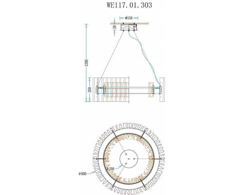 Подвесной светильник Wertmark Patricia WE117.01.303