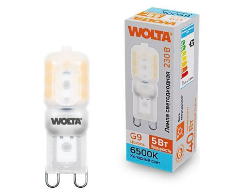 Лампа светодиодная Wolta  G9 5Вт 6500K WSTD-JCD-5W6KG9-P