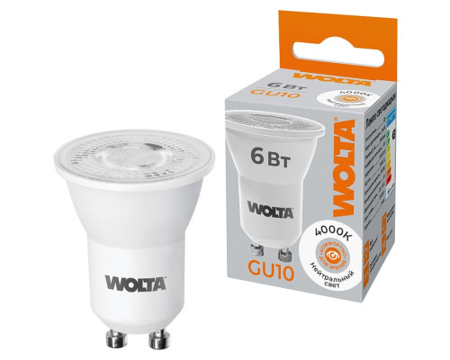 Лампа светодиодная Wolta  WSTD-JCDR-MR11-6W4KGU10-L