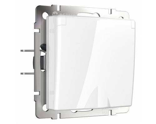 Розетка с заземлением и с шторками, без рамки с крышкой Werkel белый W1171201