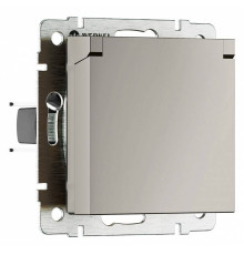 Розетка влагозащищенная с заземлением и со шторкой с крышкой Werkel дымчатый W1271204