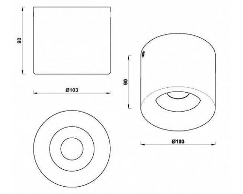 Накладной светильник iLedex Metrica 113-12W-D100-3000K-24DG-WH