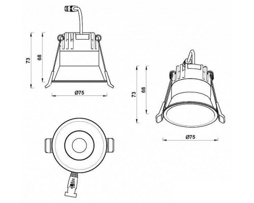 Встраиваемый светильник iLedex Mars 207-7W-D75-3000K-24DG-WH