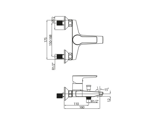 Смеситель для ванны/душа LAPARET ALAMERA N2032902LPT