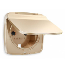 Накладка для розетки влагозащищенной с заземлением и со шторками с крышкой Ambrella Volt Quant OP6080