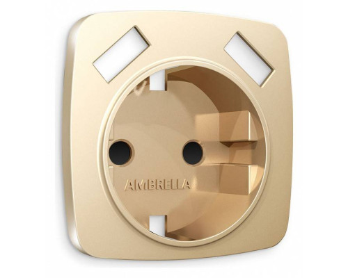 Накладка для розетки с заземлением и со шторками и 2хUSB type A Ambrella Volt Quant OP6090