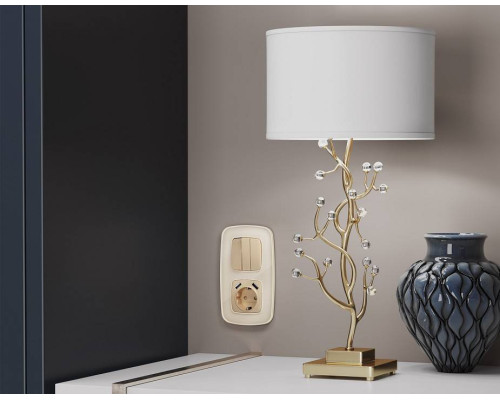 Накладка для розетки с заземлением и со шторками и 2хUSB type A Ambrella Volt Quant OP6090