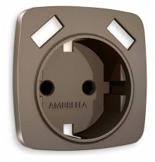 Накладка для розетки с заземлением и со шторками и 2хUSB type A Ambrella Volt Quant OP6390