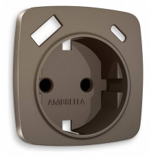 Накладка для розетки с заземлением и со шторками и 2хUSB type A и C Ambrella Volt Quant OP6400
