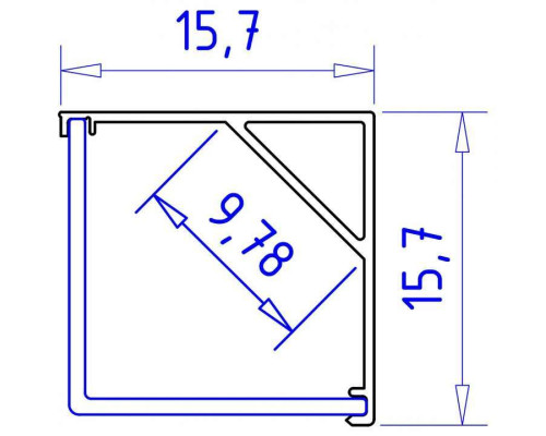 Профиль накладной угловой внутренний Ambrella Light GP GP2150AL