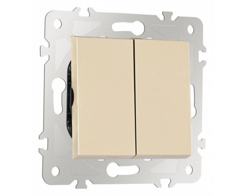 Выключатель двухклавишный без рамки Arte Milano 203 203.30-2.shampan