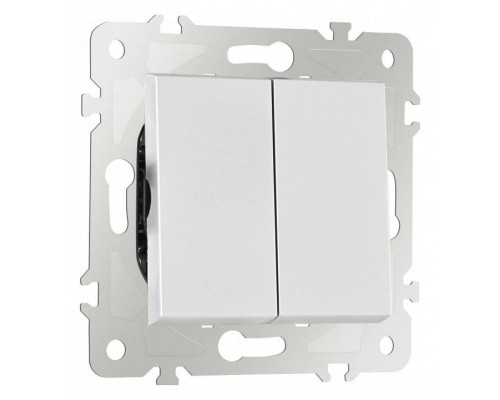 Выключатель двухклавишный без рамки Arte Milano 203 203.30-2.silver