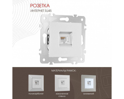 Розетка Ethernet RJ-45 без рамки Arte Milano am-203 203.45-1.silver
