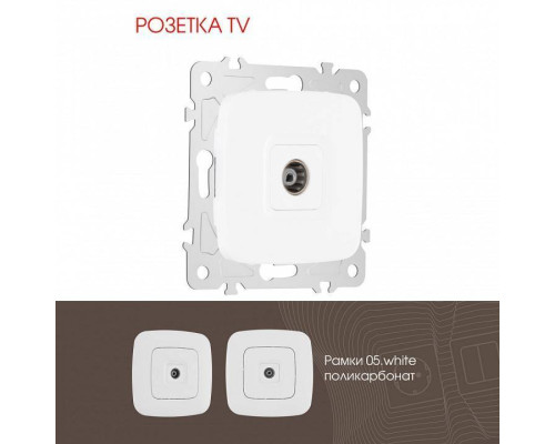 ТВ-розетка без рамки Arte Milano am-205 205.43-1.white