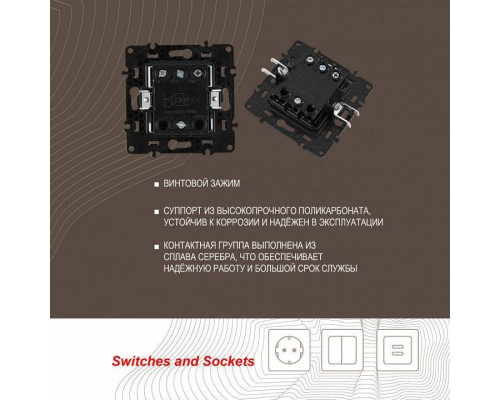 Выключатель перекрестный одноклавишный без рамки Arte Milano 217 217.34-1.shampan