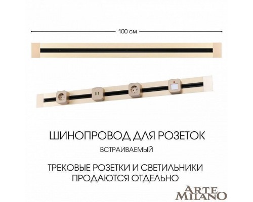 Трек встраиваемый Arte Milano Am-track-sockets 382301TB/100 Gold