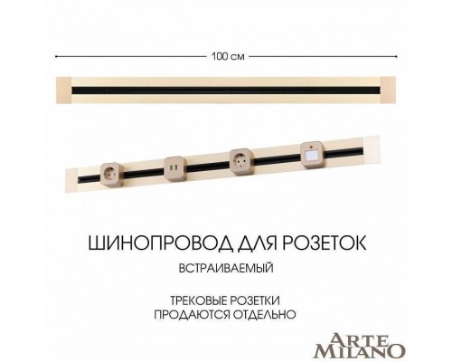 Трек встраиваемый Arte Milano Am-track-sockets 382301TB/100 Gold