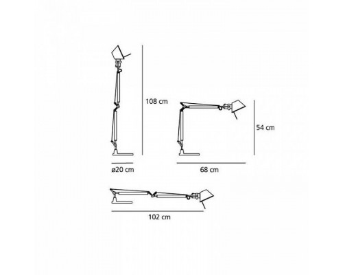 Основание для настольной лампы Artemide Tolomeo Mini  11Вт K 1531010A